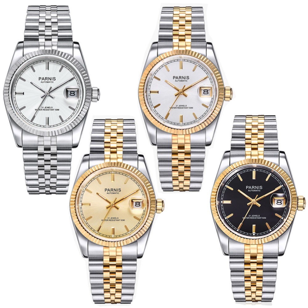Luxury Watch Gold And Black - ساعة بارنيس أوتوماتيكية للرجال 36 ملم