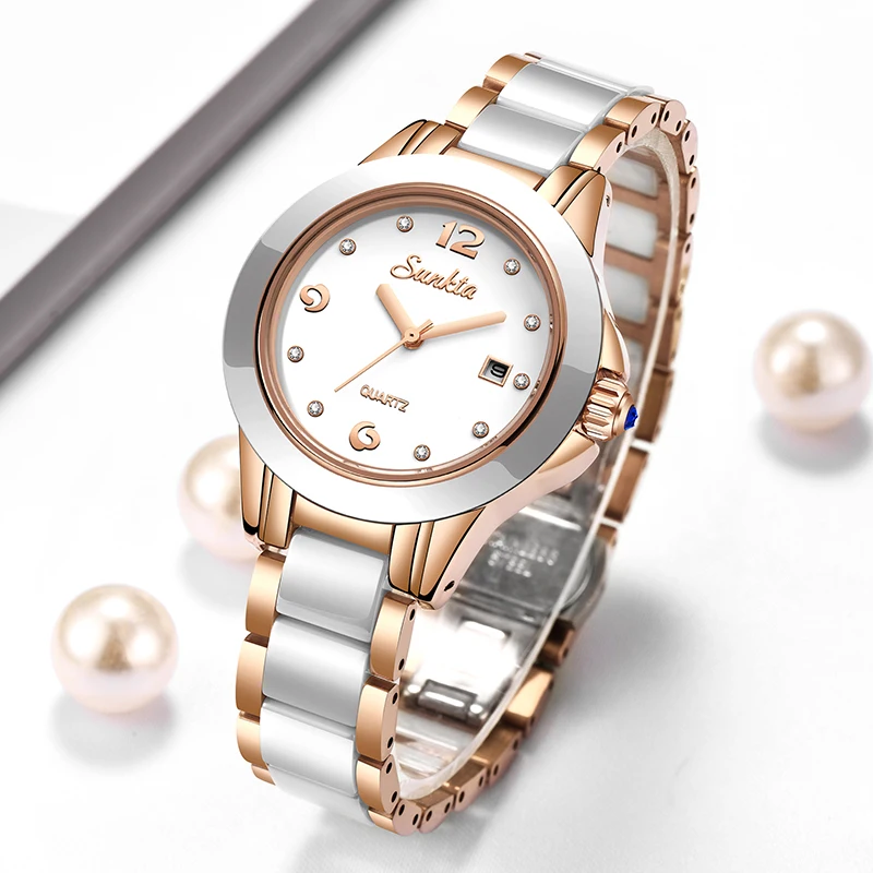 Luxury Watch For Women - ساعة Sunkta كاجوال كوارتز نسائية أنيقة