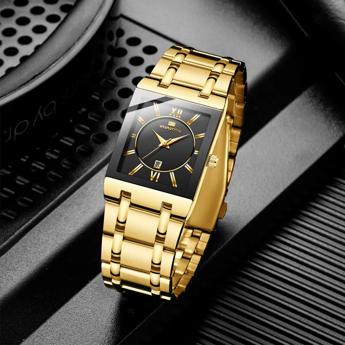 Luxury Watch Gold And Black - ساعة رجال الأعمال تصميم بسيط فاخر