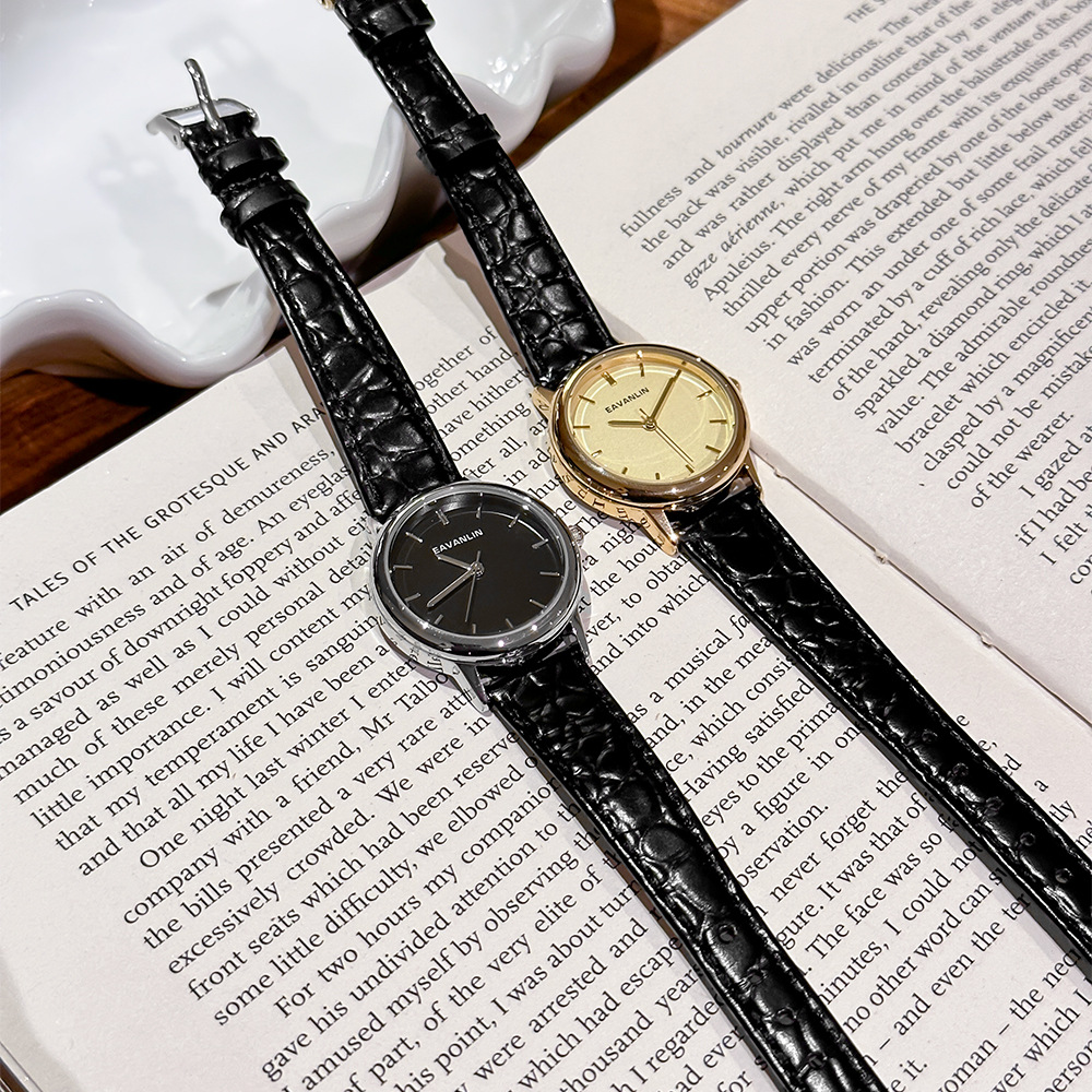 ساعة كوارتز جديدة فاخرة بحزام  - مراجعة Luxury Watch Gold And Black وسعره