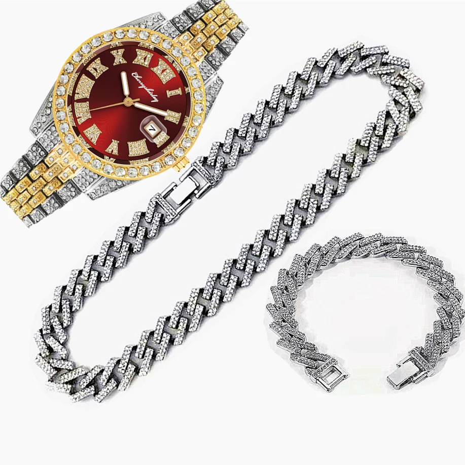 3 قطعة مثلج خارج ساعة للرجال ا - مراجعة Luxury Watch Miami وسعره
