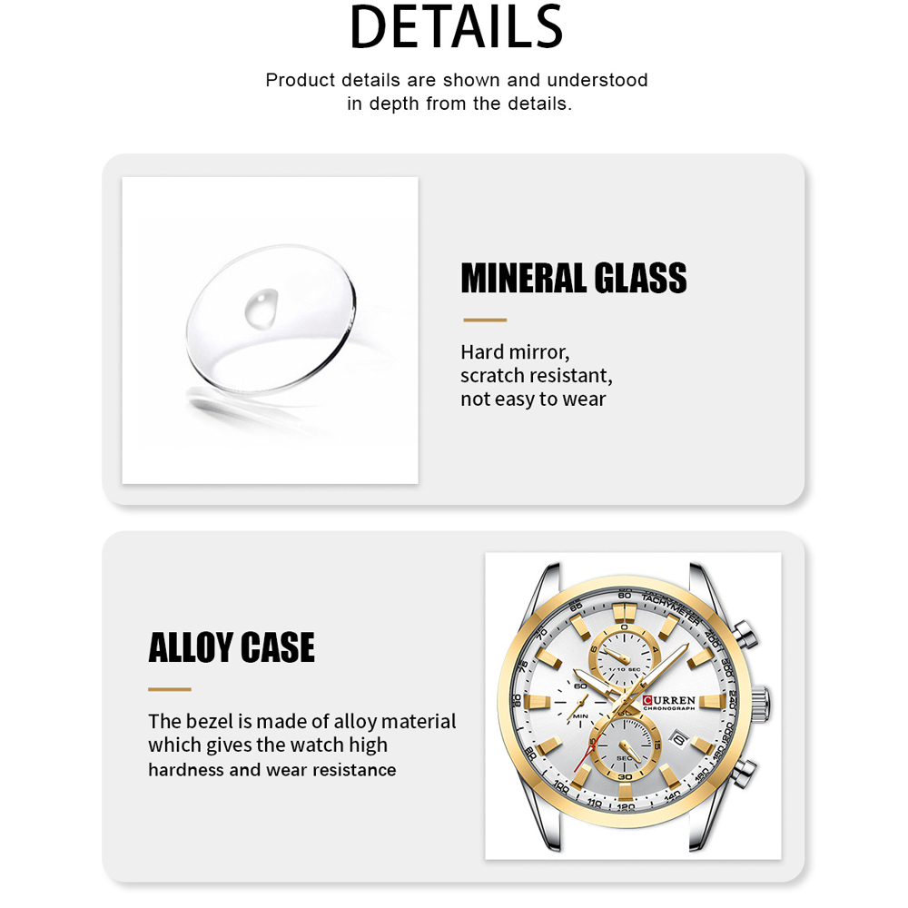 CURREN ساعة كرونوغراف عصرية فا - مراجعة Luxury Watch Audemars Piguet وسعره