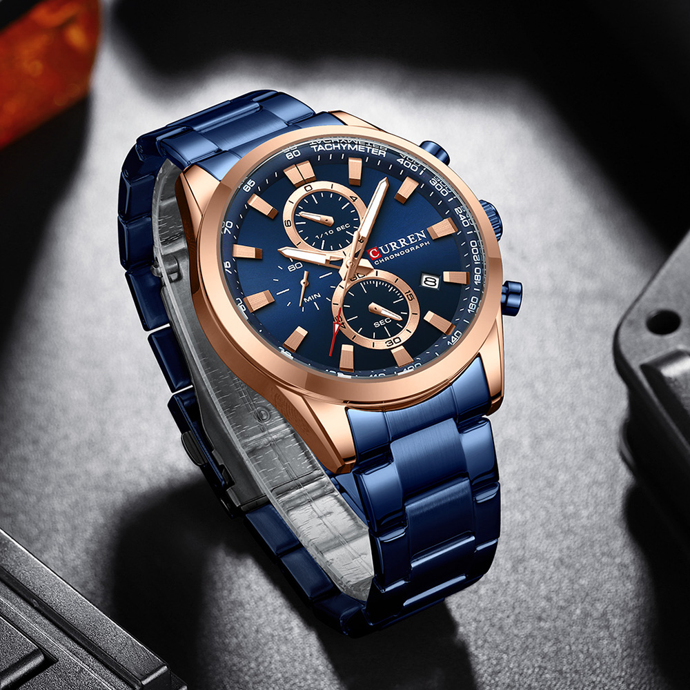 CURREN ساعة كرونوغراف عصرية فا - مراجعة Luxury Watch Audemars Piguet وسعره