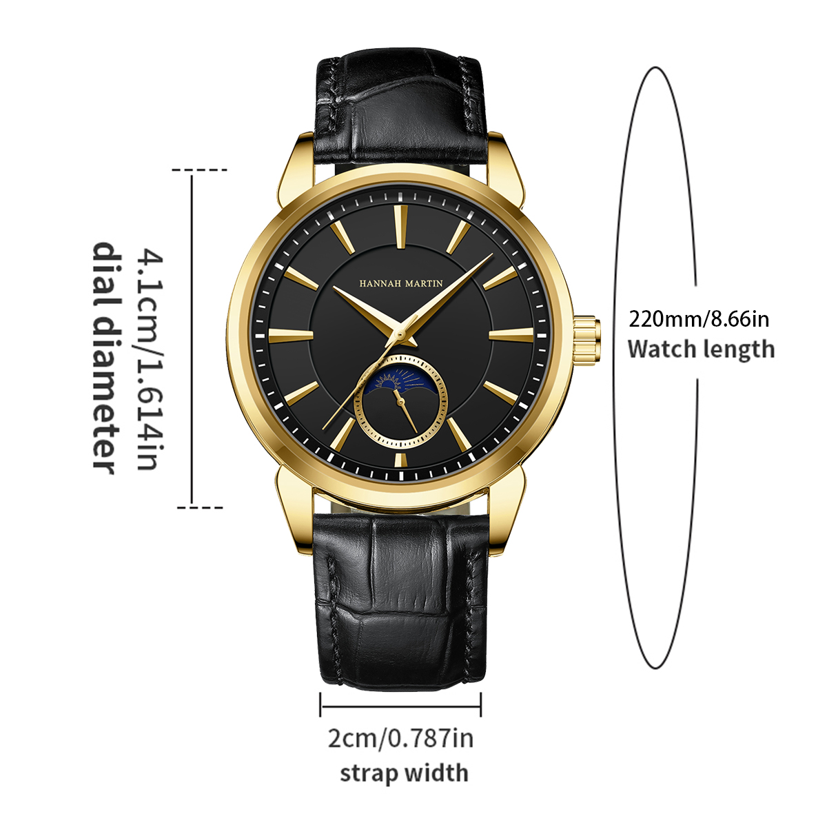 هانا مارتن ساعة رجالية متعددة  - مراجعة Luxury Watch Gold And Black وسعره