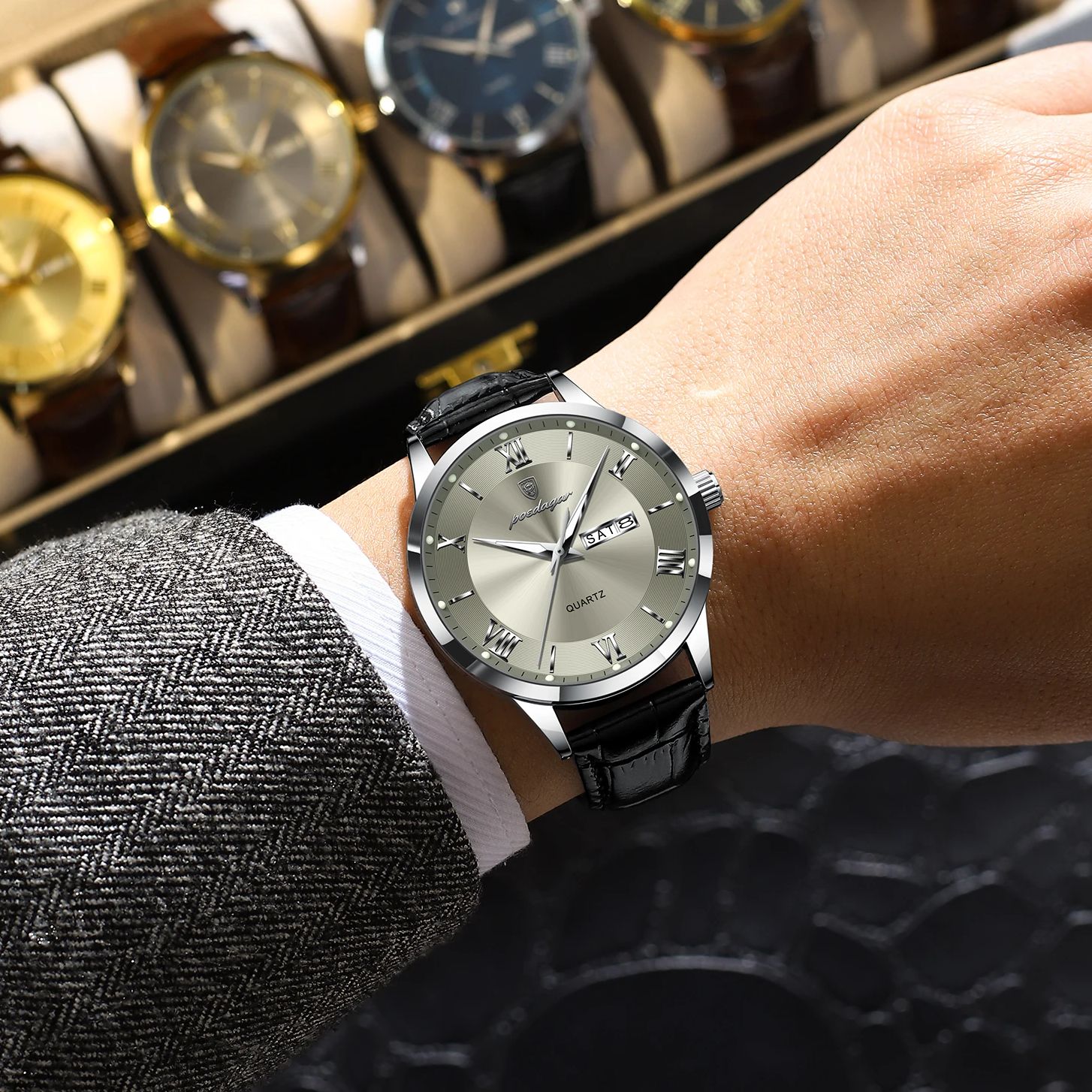 POEDAGAR موضة فاخرة ساعة كوارت - مراجعة Luxury Watch Audemars Piguet وسعره