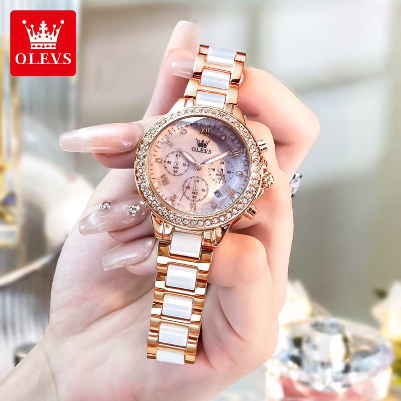 OLEVS 9999 ساعة نسائية ماركة أ - مراجعة Luxury Watch Brand For Women وسعره