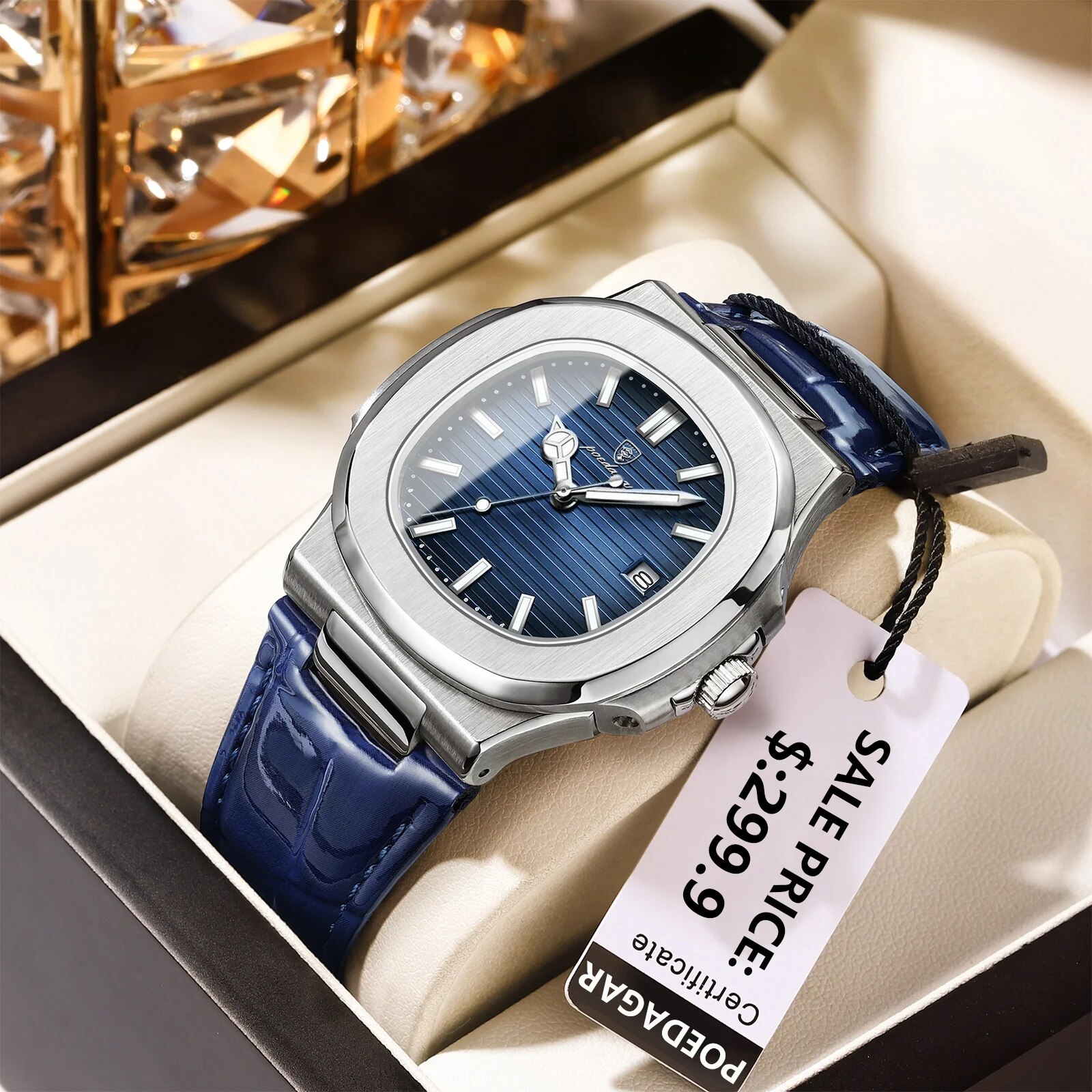 POEDAGAR أفضل ساعة رجالية مربع - مراجعة Luxury Watch Audemars Piguet وسعره