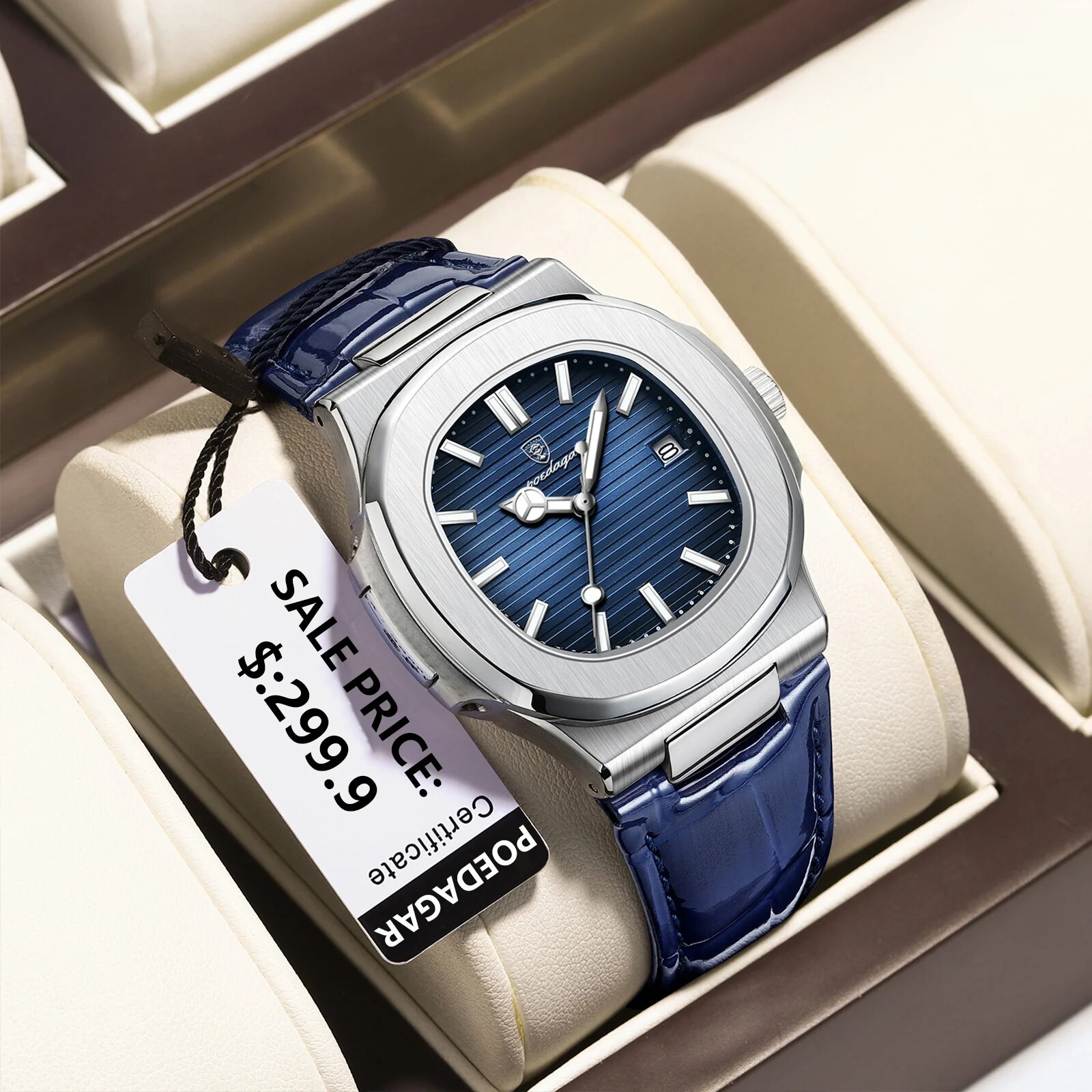 POEDAGAR أفضل ساعة رجالية مربع - مراجعة Luxury Watch Audemars Piguet وسعره