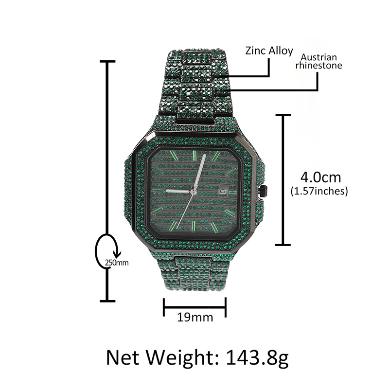 ساعات يد رجالية بتصميم هيب هوب - مراجعة Luxury Watch Gold And Black وسعره